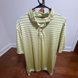 Yellow Striped Men's Polo Shirt. RLX w/ logo